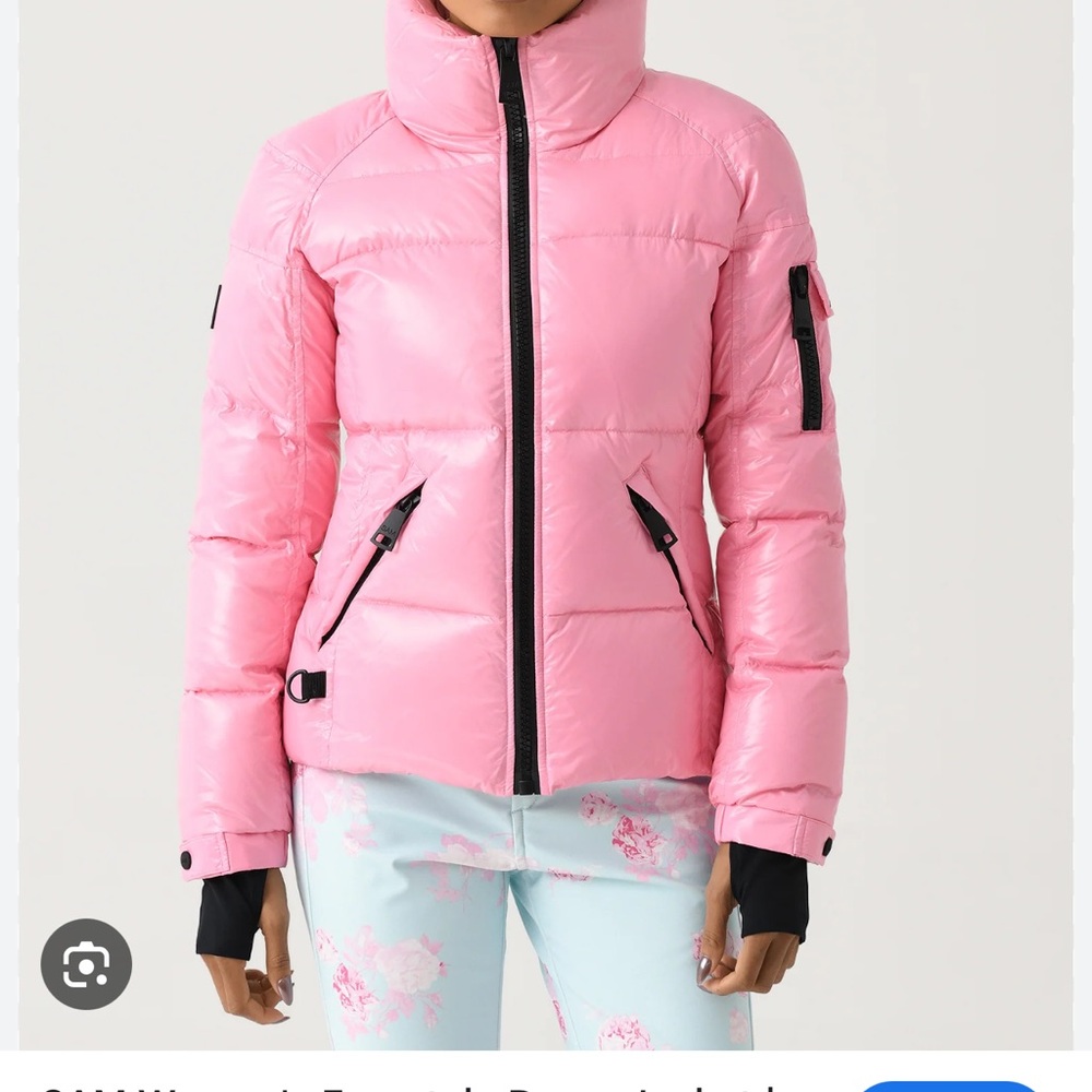 (NWT) SAM. Women's Pink Puffer Jacket - Picture 2 of 3